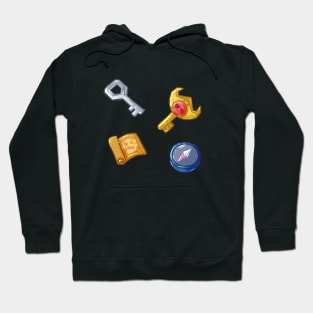 RPG Dungeon Items Stickers Hoodie